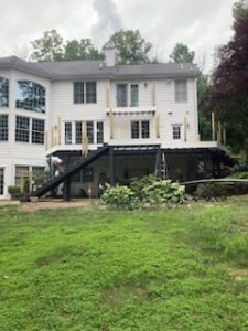 Elevated back deck construction with high-quality materials and custom craftsmanship in Blue Bell, Pennsylvania