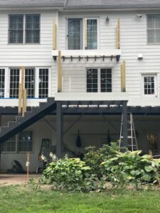 Elevated back deck construction with high-quality materials and custom craftsmanship in Blue Bell, Pennsylvania